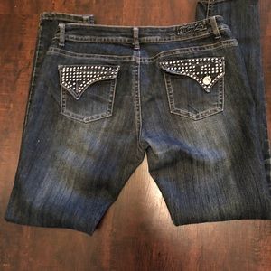 3/15 🌼 Jeans With Bling Sz 13/14 Taper Leg ❤️